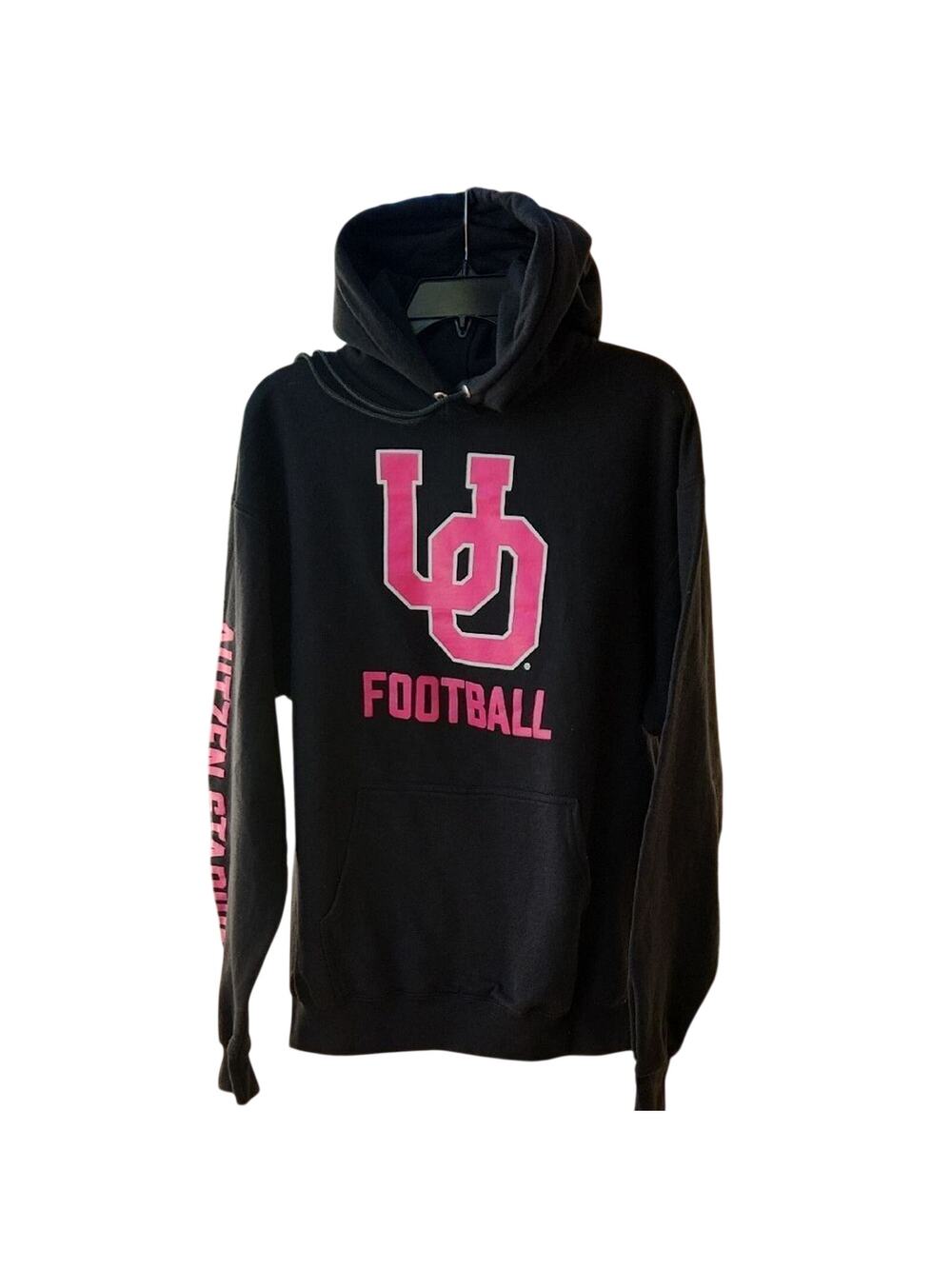 Port and Company Black Pink Football  Hoodie University Oregon women's large